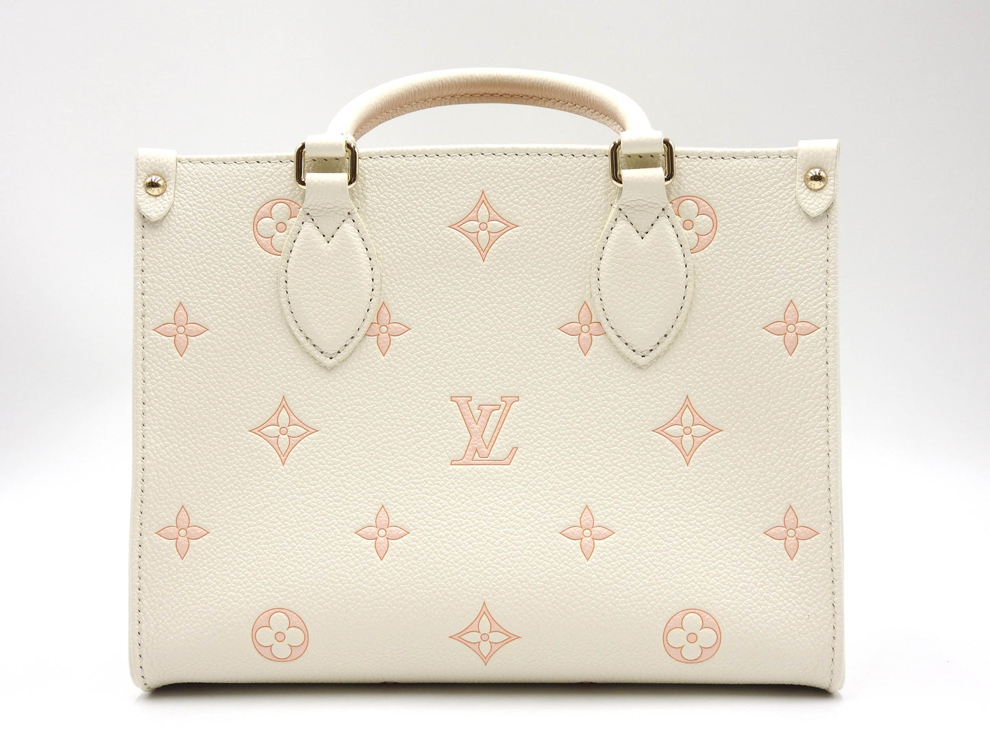 LOUIS VUITTON Monogram Empreinte Giant Onthego PM Shoulder Bag White M28313