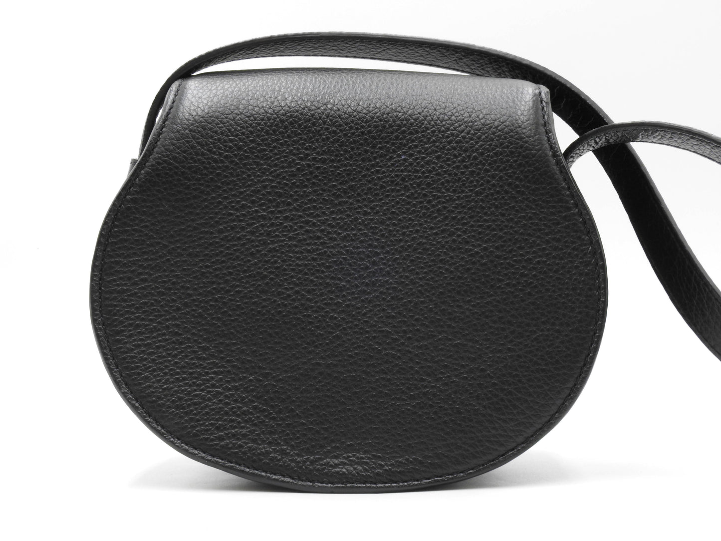 CHLOE Marcie Small Saddle Bag NM Crossbody Shoulder Bag Calf Leather Black