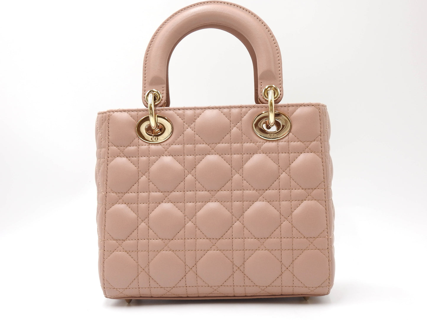 Christian Dior My Abc Lady Dior Small Shoulder Hand Bag Lambskin Pink Beige