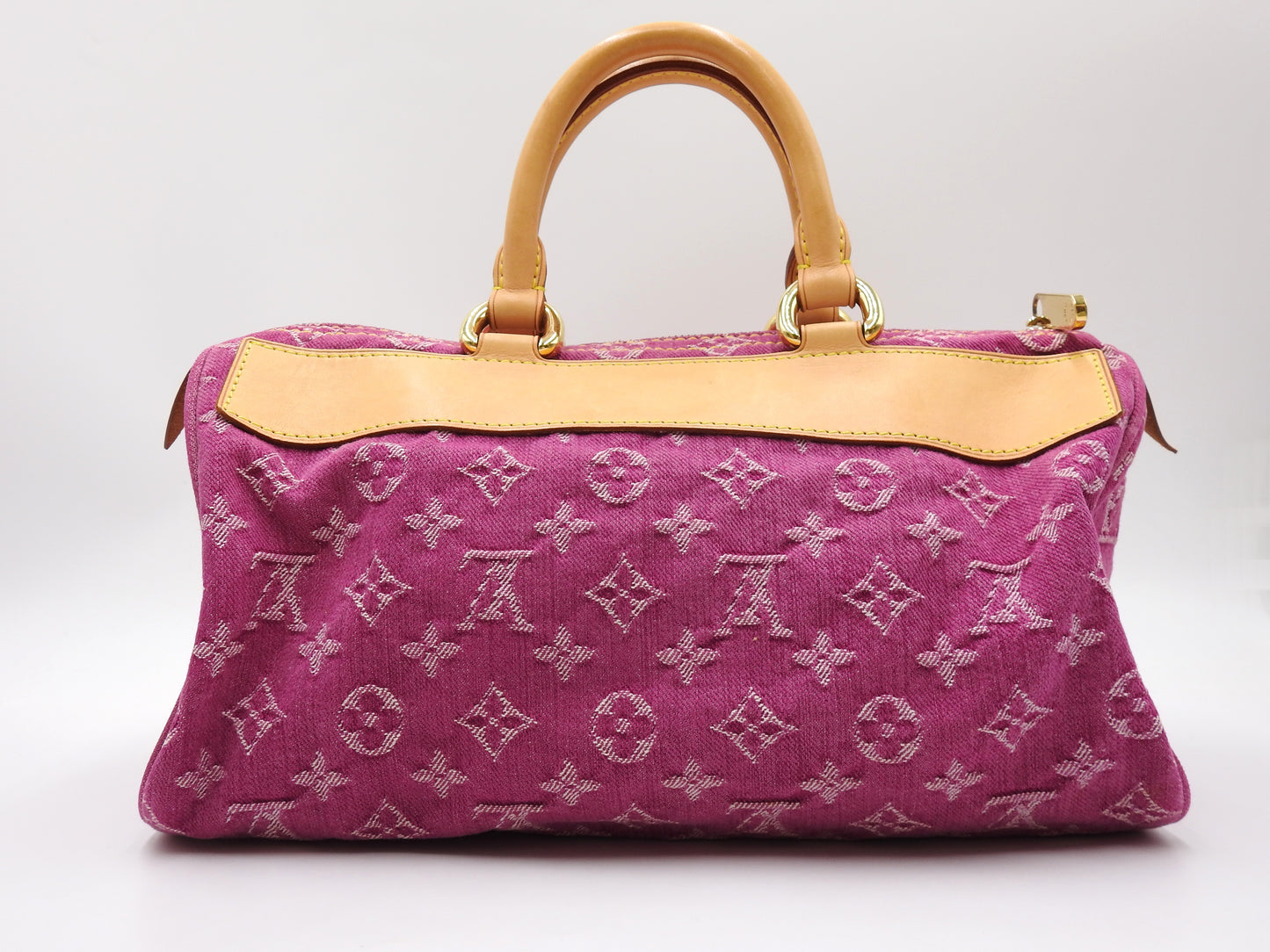LOUIS VUITTON Monogram Denim Neo Speedy Boston Hand Bag Pink M95214