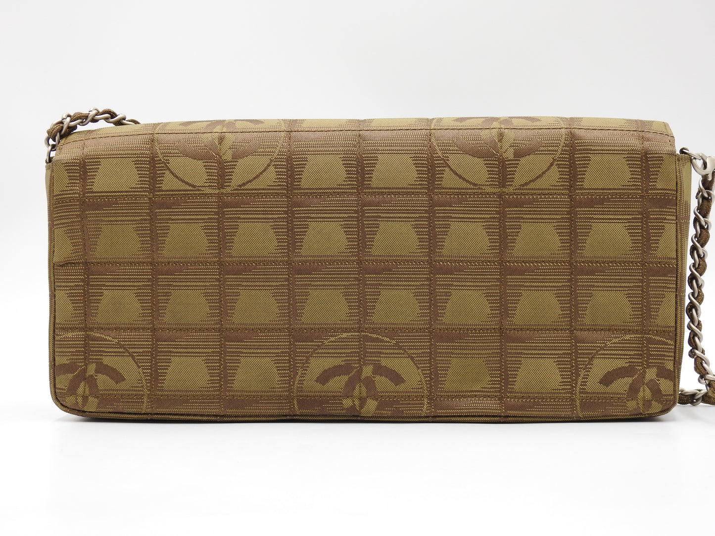 CHANEL New Travel Line Chocolate Bar Chain Shoulder Bag Khaki A15316