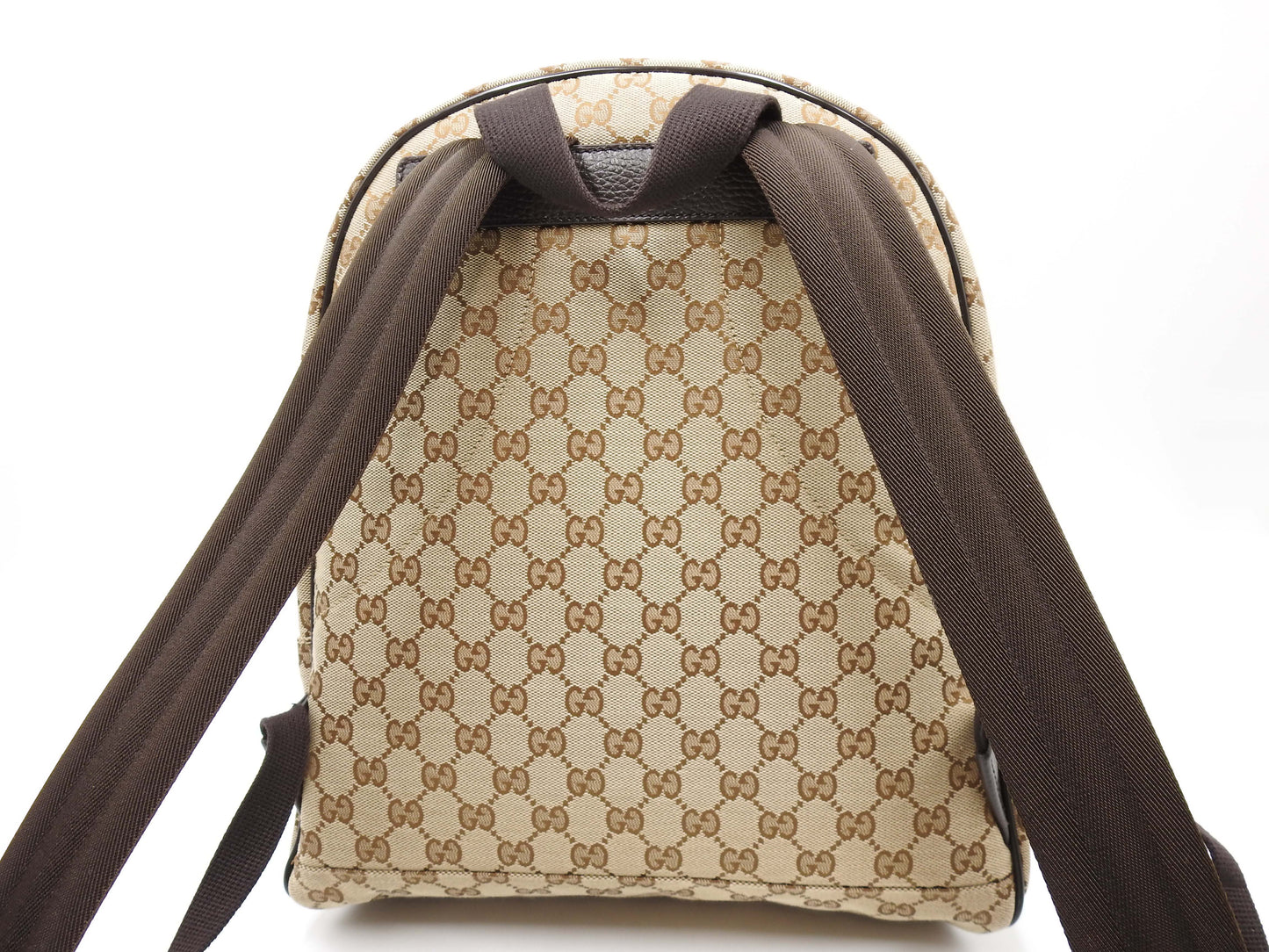 GUCCI Monogram GG Canvas Backpack Bag Beige Brown 449906 Outlet