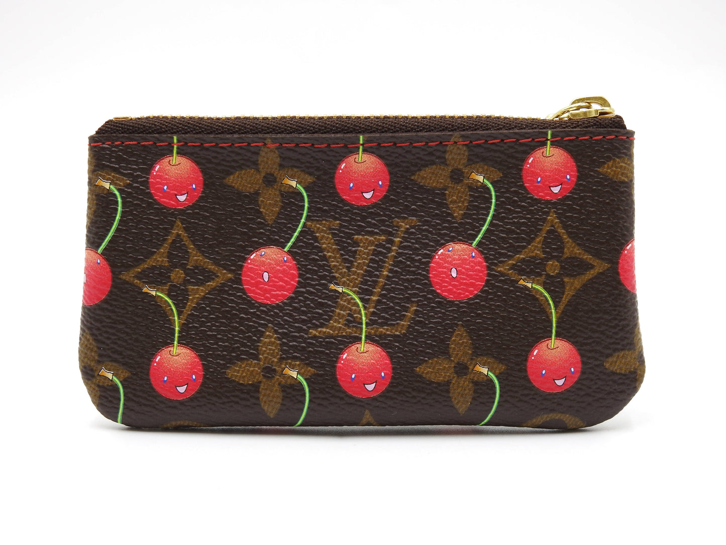 LOUIS VUITTON Monogram Cherry Pochette Cles Key Pouch Coin Purse M95042