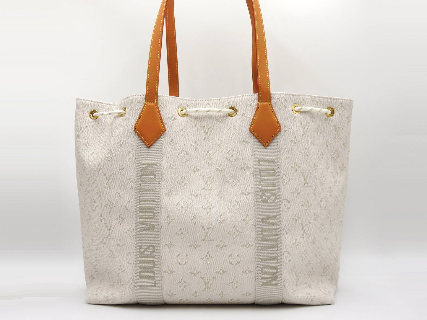 LOUIS VUITTON Monogram Heritage Marina Tote Shoulder Bag White M14652