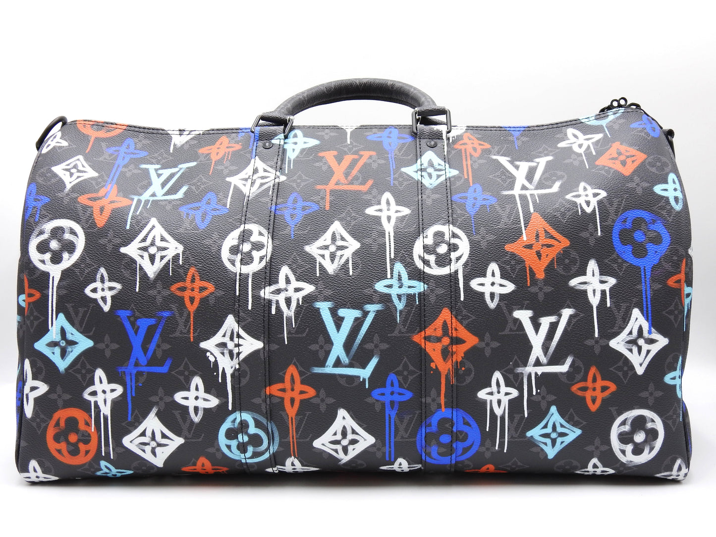 LOUIS VUITTON Monogram Graffiti Keepall Bandouliere 50 Boston Bag M21384