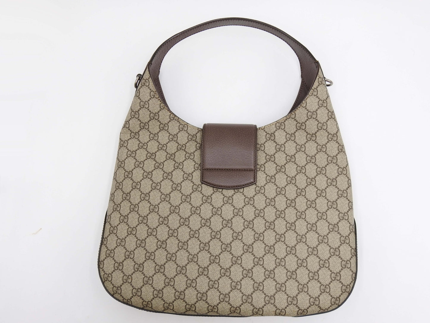 GUCCI Dionysus GG Supreme Medium Hobo Shoulder Bag PVC Beige Brown 446687