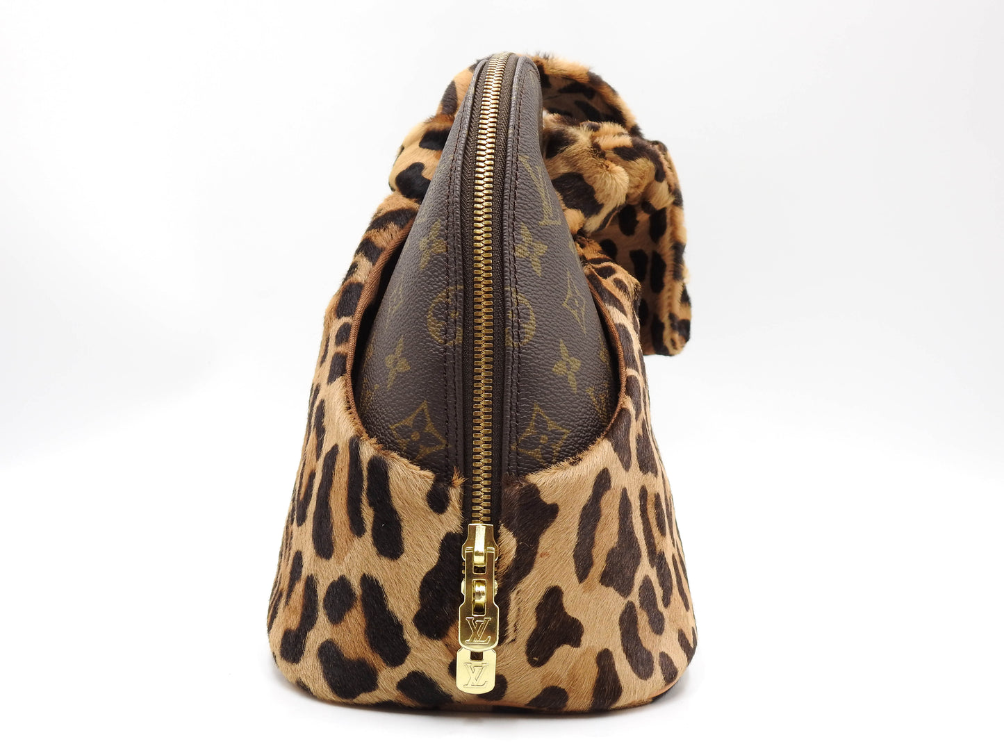 LOUIS VUITTON Alma Azzedine Alaia Monogram Leopard Shoulder Hand Bag M99032