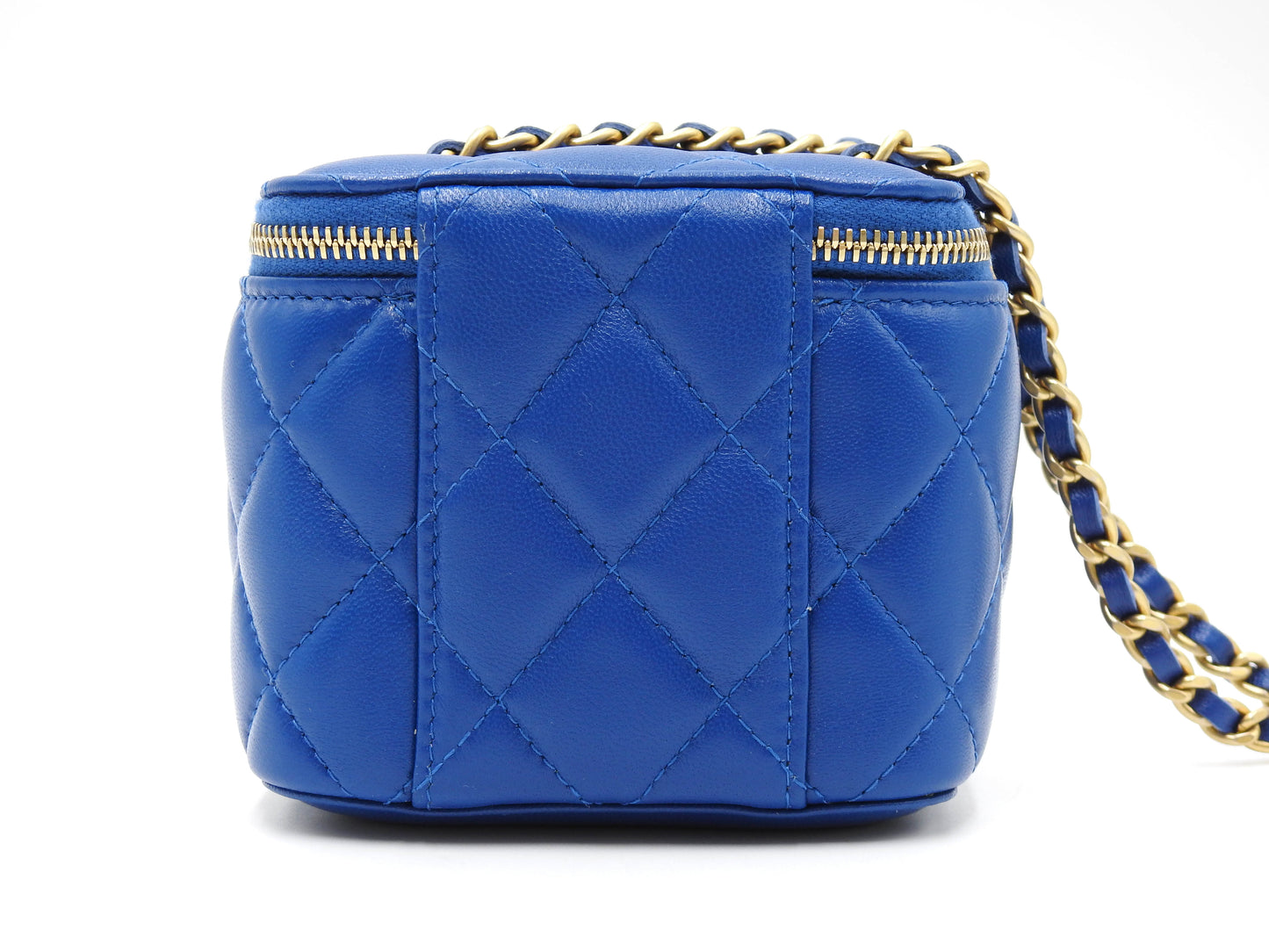 CHANEL Matelasse Pearl Crush Small Vanity Chain Shoulder Bag Blue AP1447