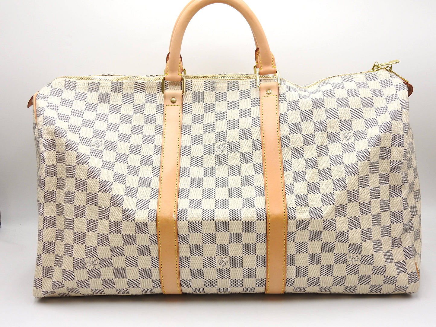 LOUIS VUITTON Damier Azur Keepall 50 Boston Bag Travel Bag N41430