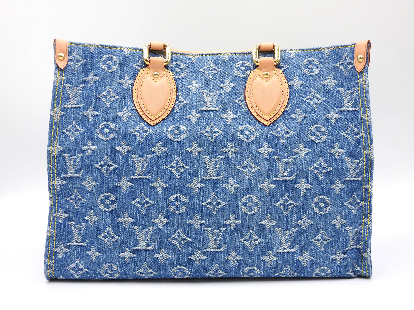 LOUIS VUITTON LV Remix Monogram Denim OnTheGo MM Shoulder Tote Bag M46871