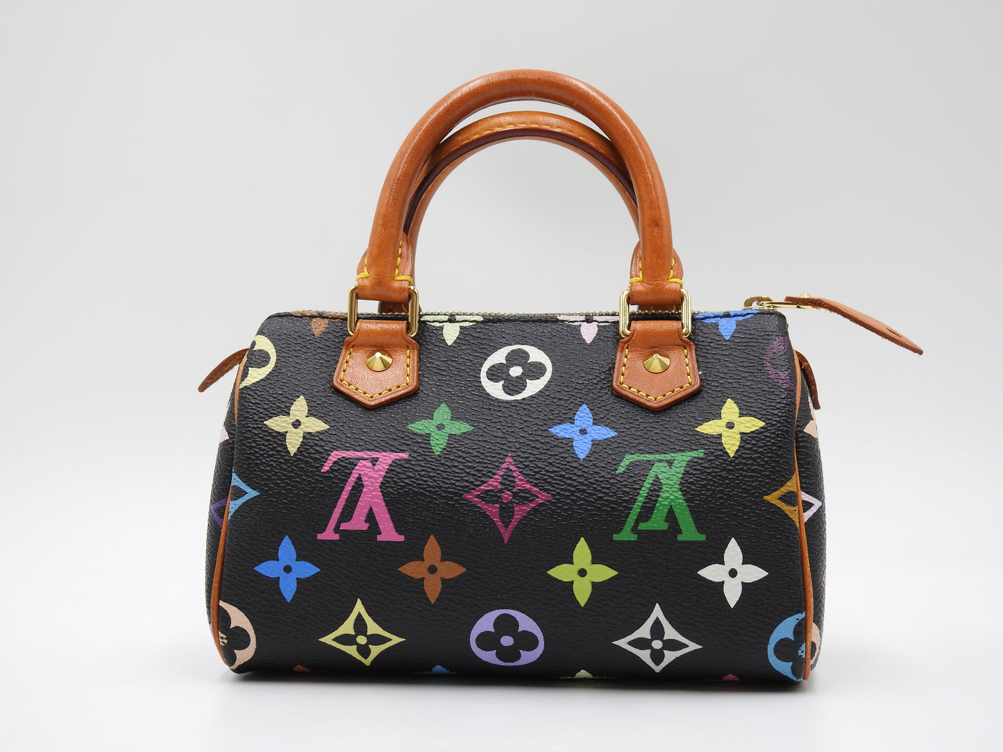 LOUIS VUITTON Monogram Mini Speedy Hand Bag Multicolor Noir Black M92644