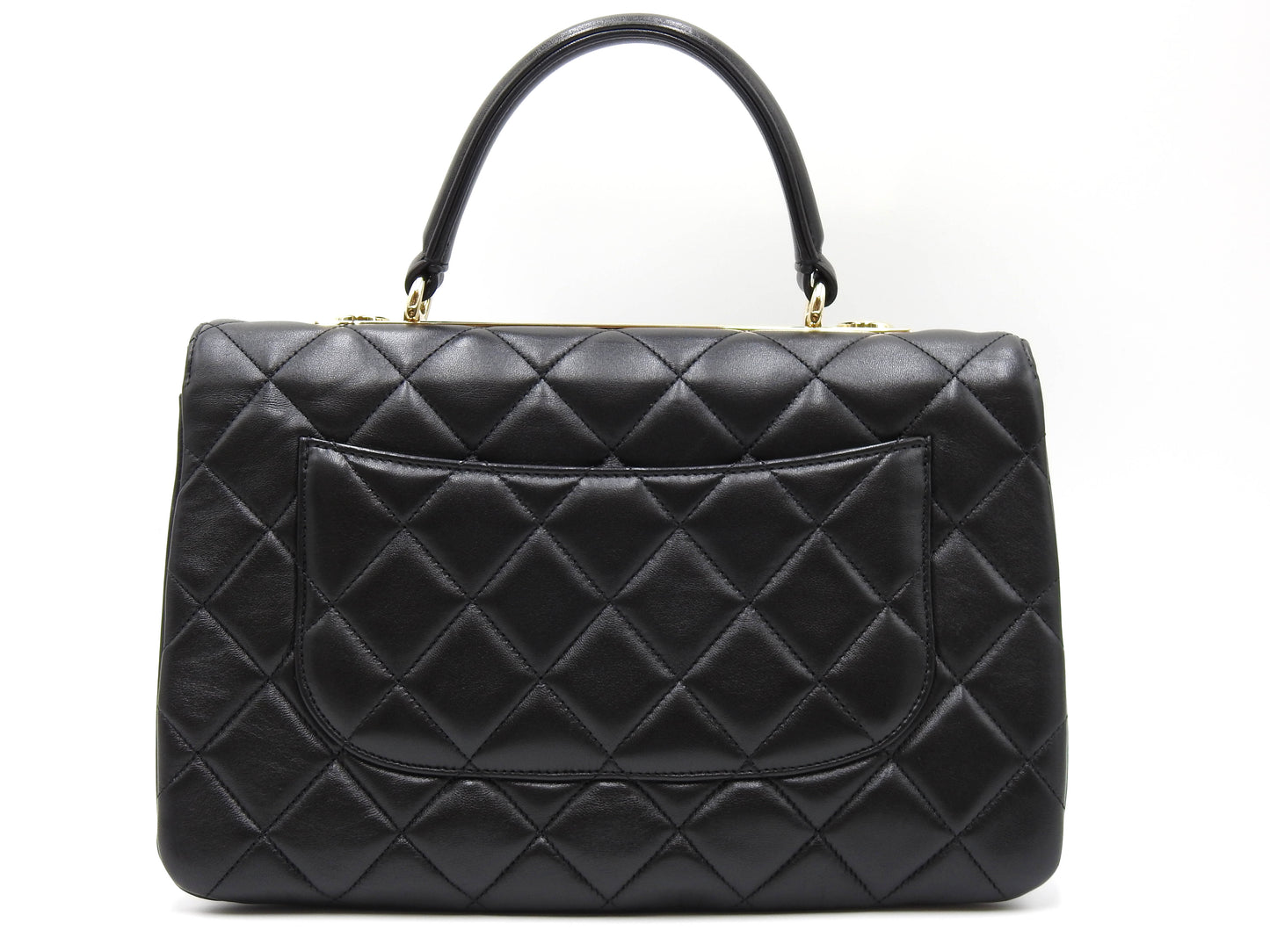 CHANEL Medium Trendy CC Top Handle Flap Shoulder Bag Lambskin Black A92237