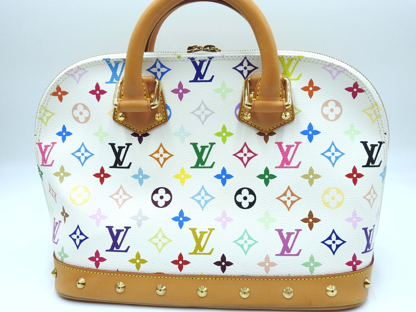 LOUIS VUITTON Alma Hand Bag Multicolor Bron White M92647
