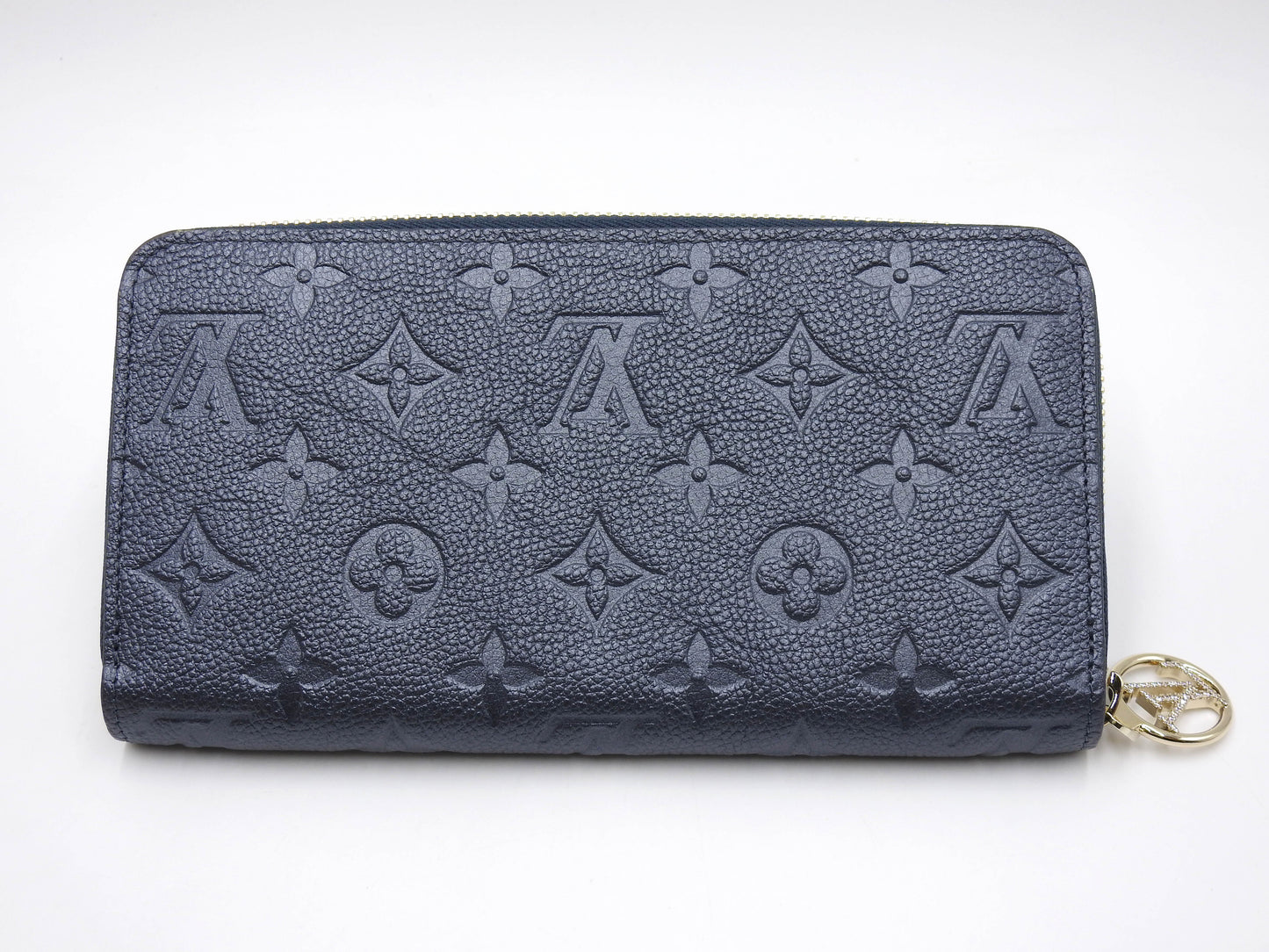 LOUIS VUITTON Monogram Empreinte Zippy Long Wallet Leather Navy M82838