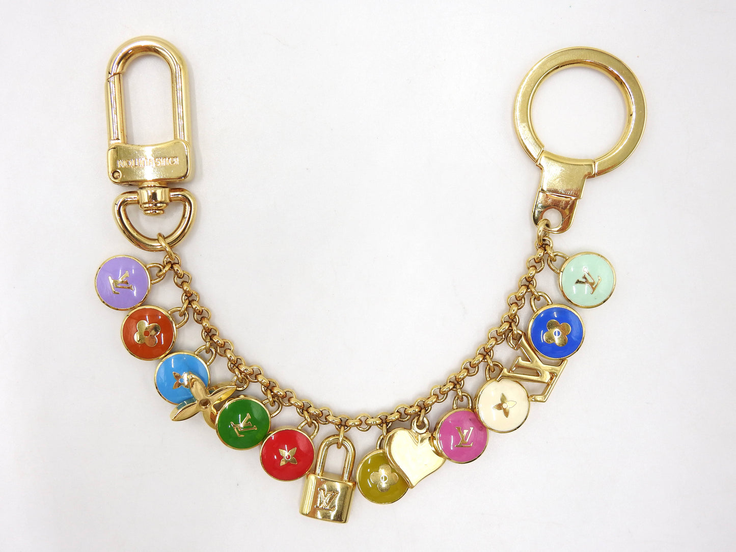 LOUIS VUITTON Porte Cles Chainne Pastille Bag Charm Key Holder GP M65380