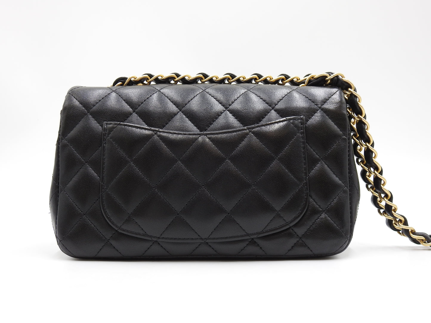 CHANEL Matelasse Mini Rectangular Flap Chain Shoulder Bag Lambskin Black