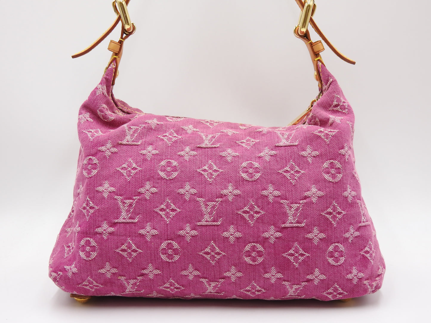 LOUIS VUITTON Baggy PM Monogram Denim Shoulder Bag Fuchsia Pink M95210
