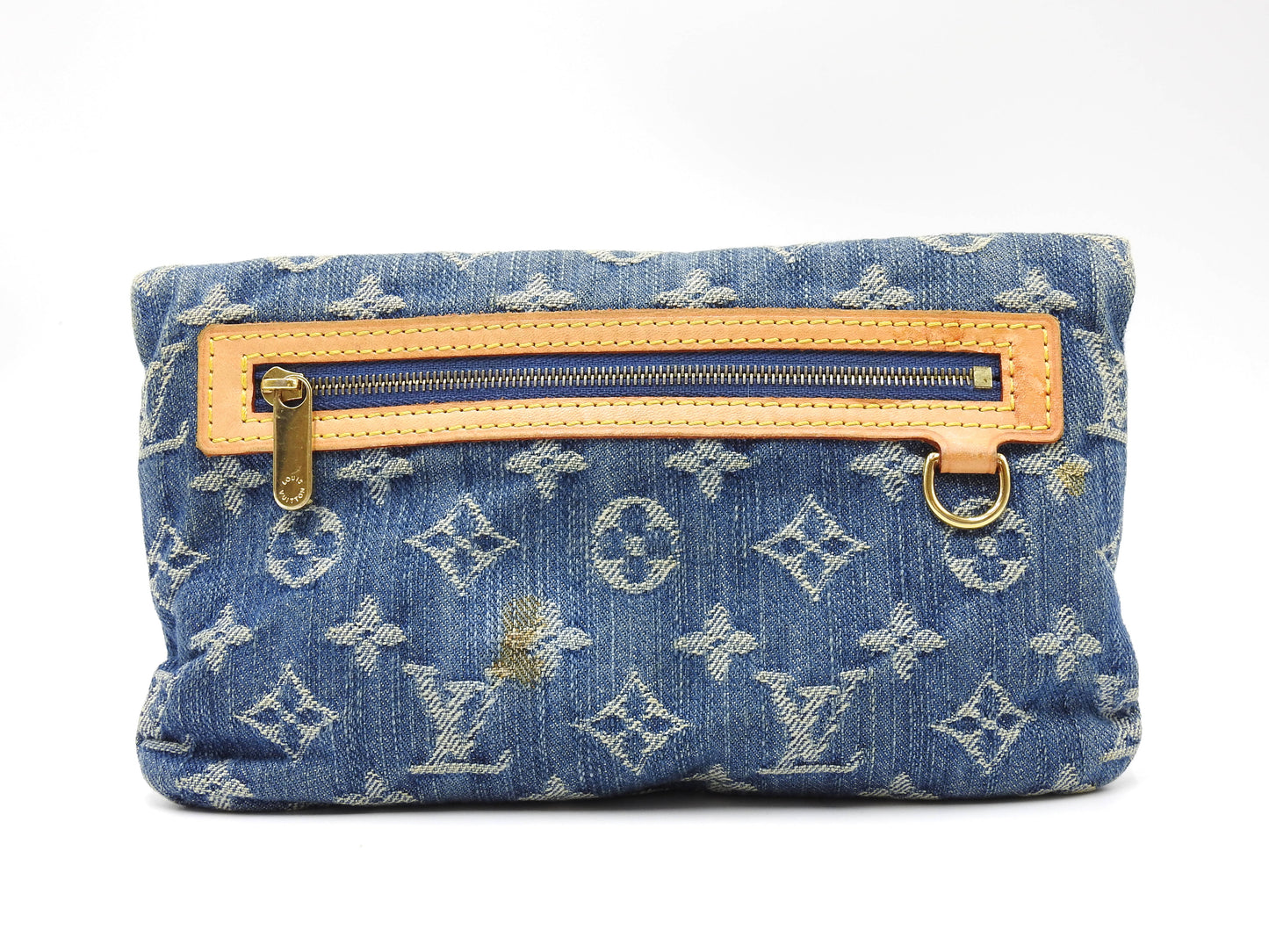 LOUIS VUITTON Monogram Denim Pochette Pratt Clutch Second Bag M95007