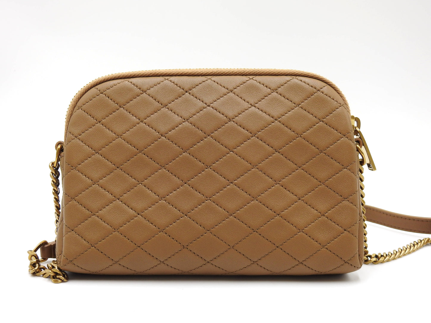 SAINT LAURENT PARIS Gaby Chain Pouch Shoulder Bag Leather Brown 733667