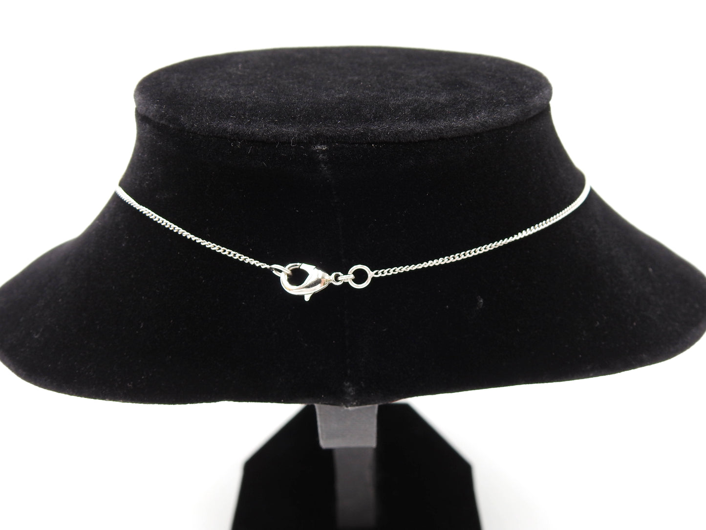 CHANEL CC Rhinestone Pendant Necklace SV Silver B12P