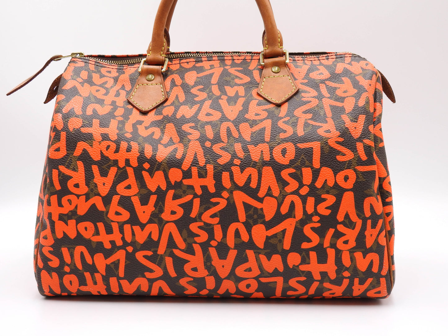 LOUIS VUITTON Monogram Graffiti Speedy 30 Boston Hand Bag Orange M93705