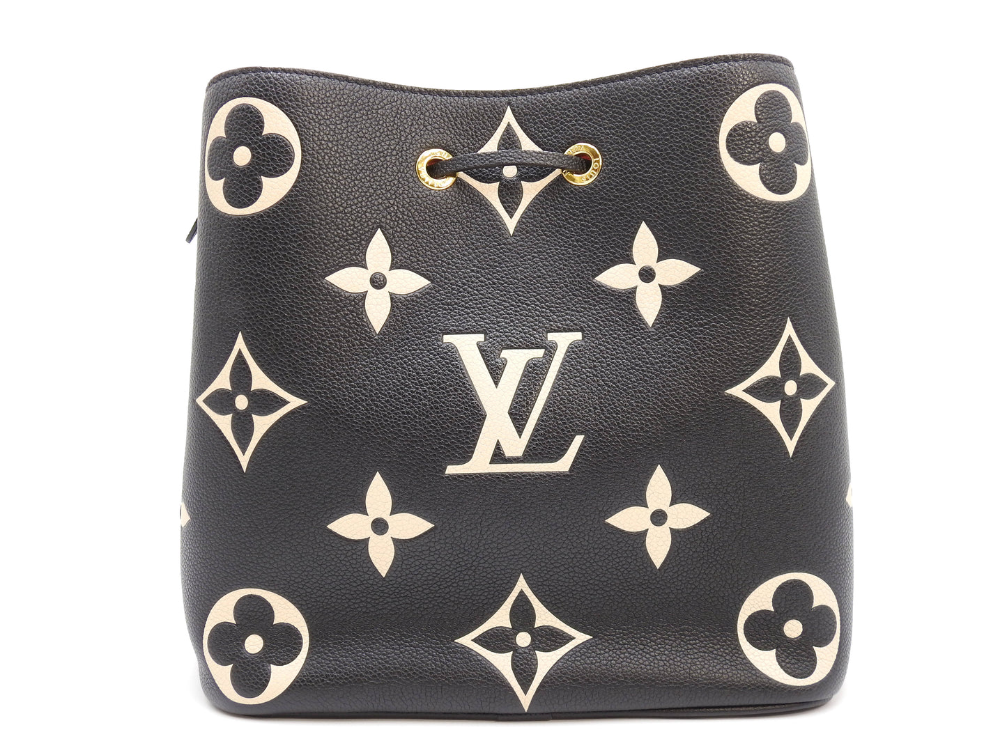 LOUIS VUITTON Monogram Empreinte Giant NeoNoe MM Hand Bag Black M45497