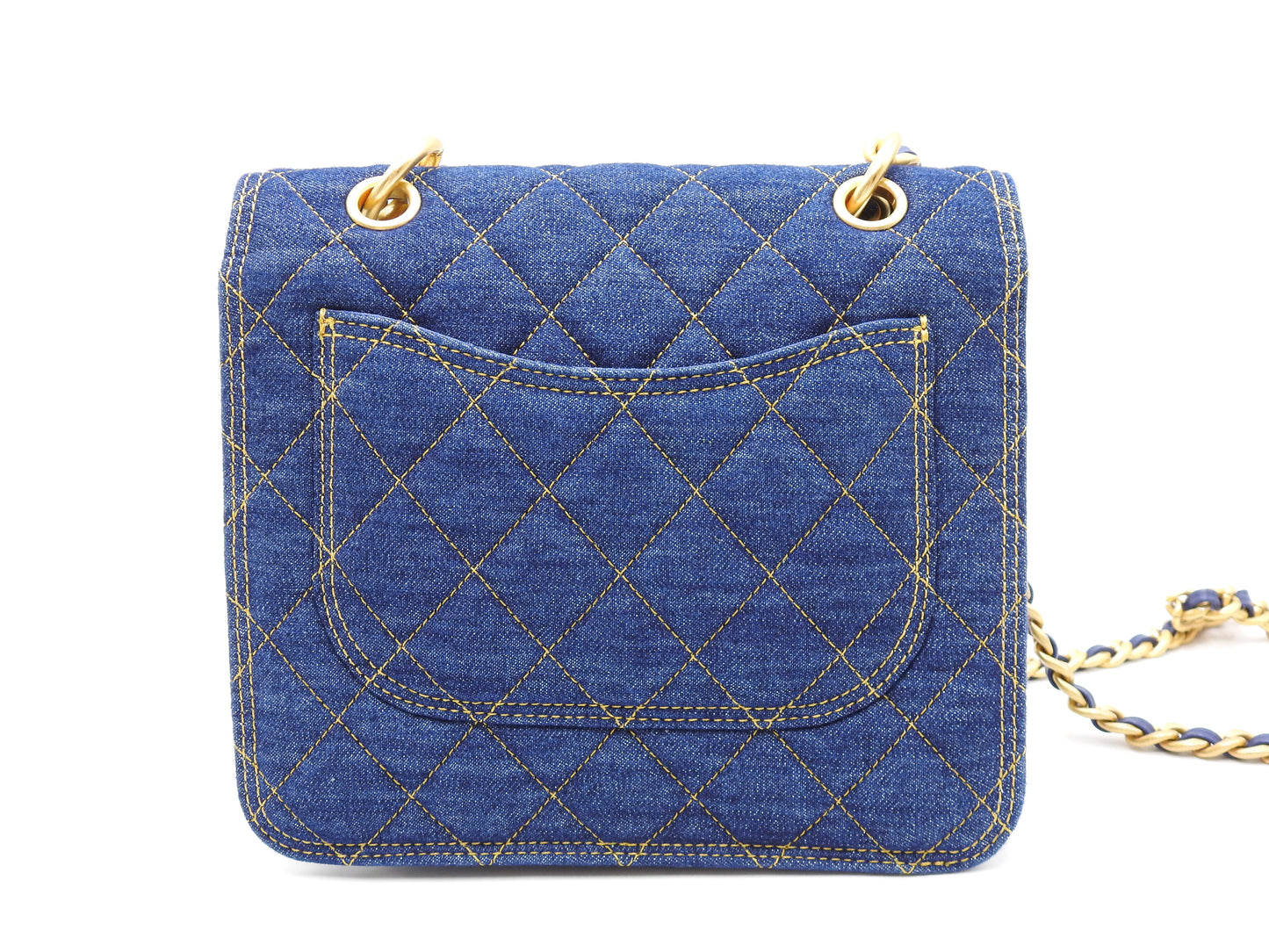 CHANEL Matelasse Double You Flap 2way Chain Shoulder Hand Bag Denim AS4051