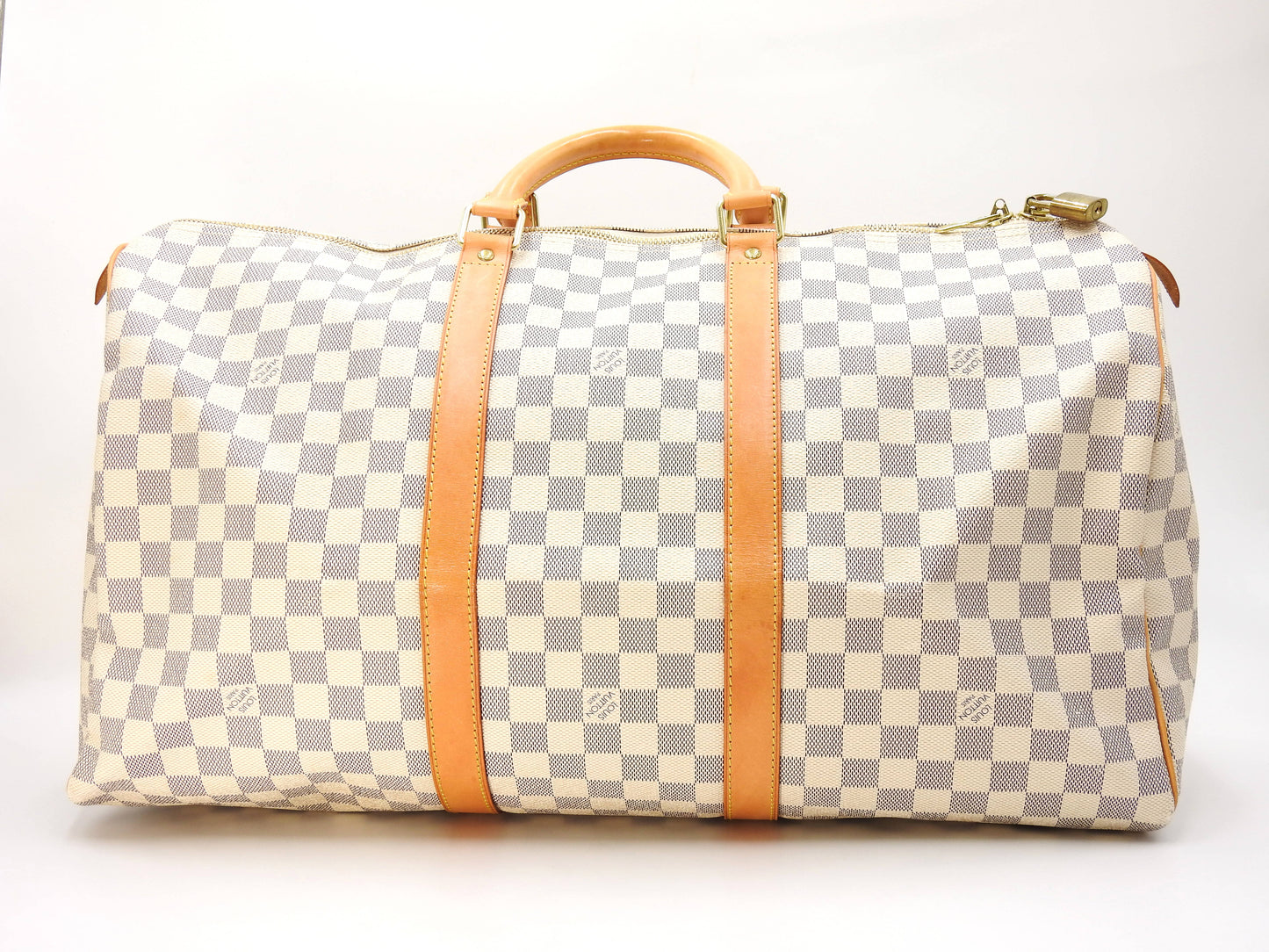LOUIS VUITTON Damier Azur Keepall 50 Boston Bag Travel Bag N41430