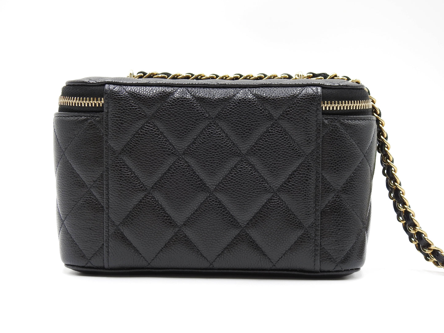 CHANEL CC Matelasse Chain Vanity Bag Shoulder Bag Caviarskin Black AP1341