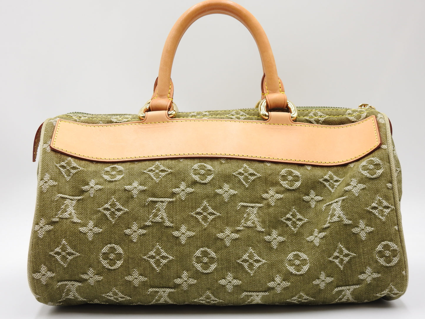 LOUIS VUITTON Monogram Denim Neo Speedy Hand Bag Boston Bag Khaki M95215