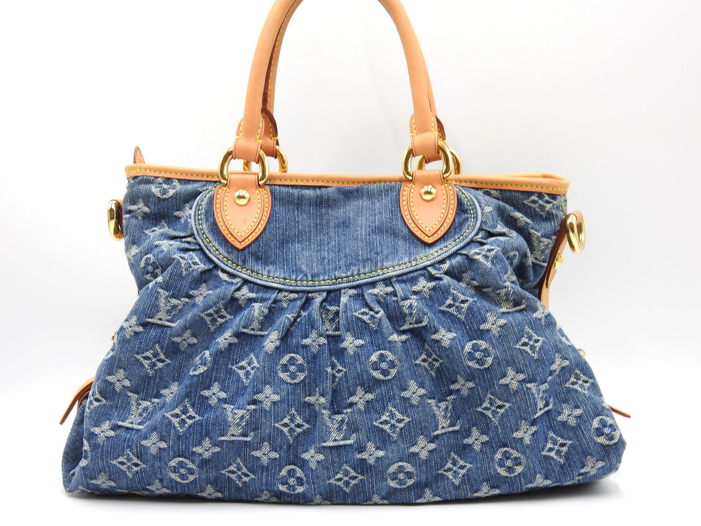 Louis Vuitton Neo Cabby MM Monogram Denim Hand Shoulder Bag Blue M95349