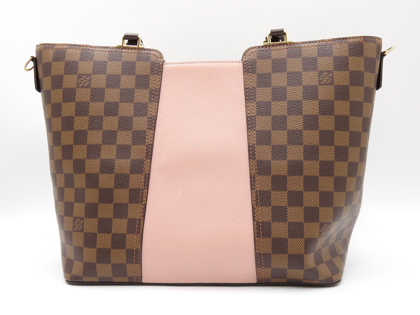 LOUIS VUITTON Jersey Shoulder Hand Bag Damier Ebene Magnolia Pink N44041