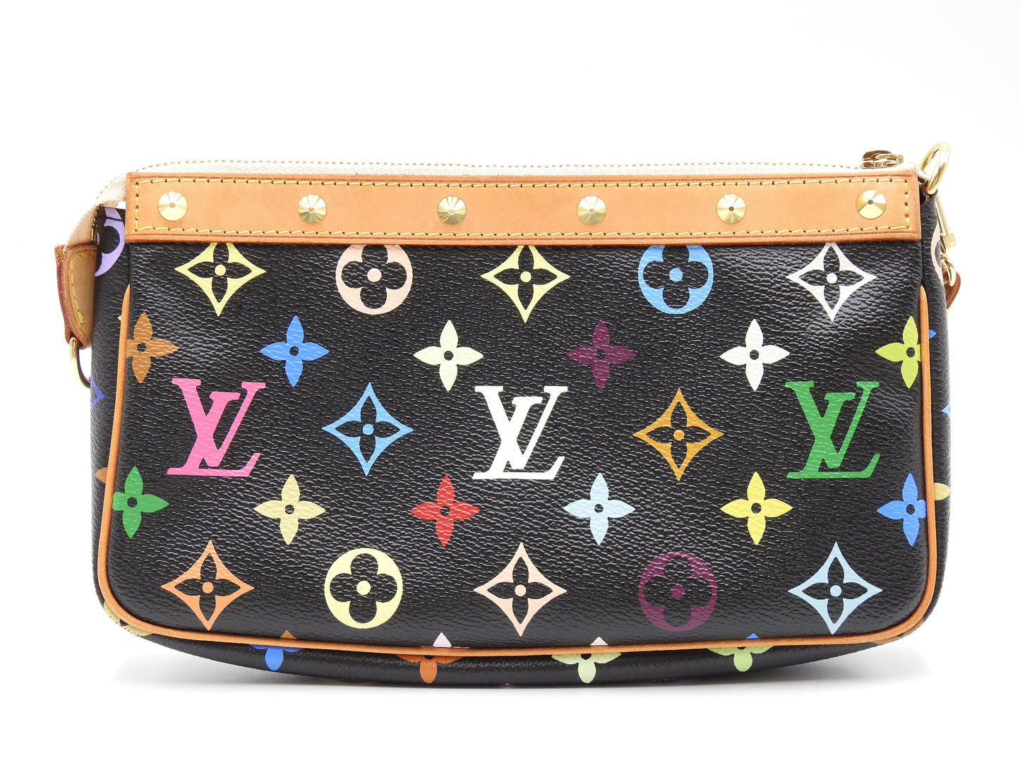LOUIS VUITTON Pochette Accessories Pouch Monogram Multicolor Black M92648