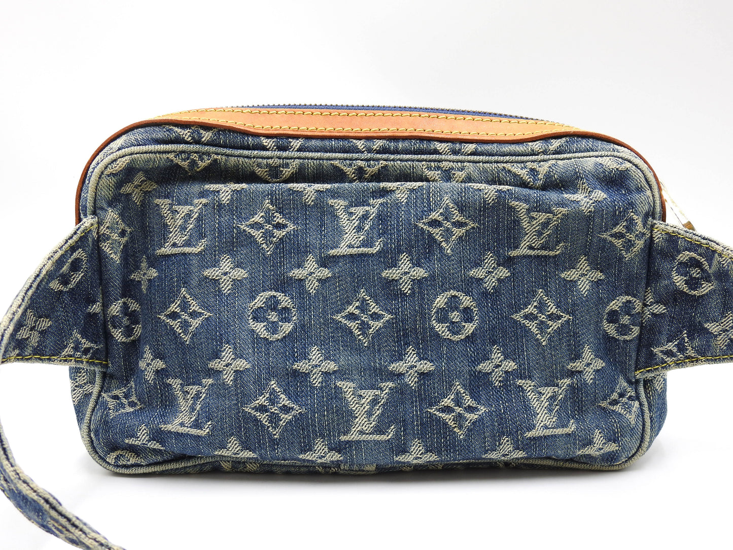 LOUIS VUITTON Monogram Denim Bum Bag Belt Bag Shoulder Bag Blue M95347