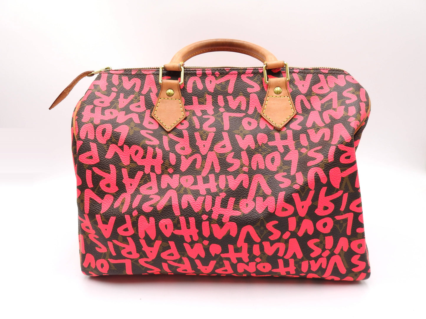 LOUIS VUITTON Monogram Graffiti Speedy 30 Hand Bag Boston Bag M93704 Pink