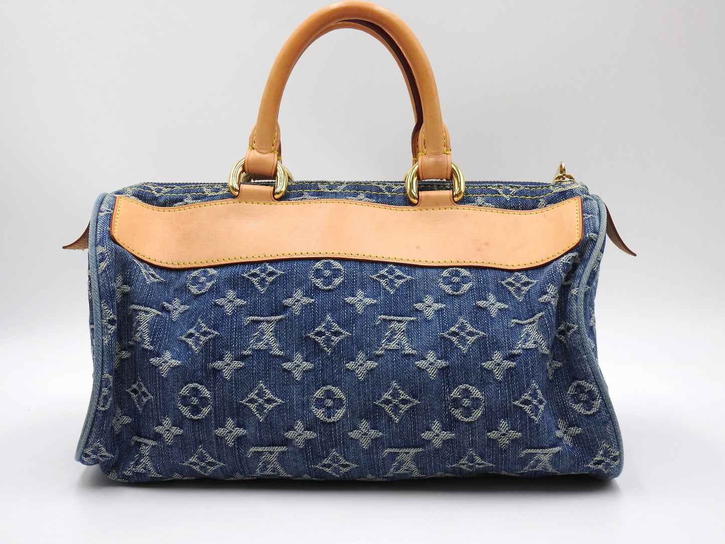 LOUIS VUITTON Monogram Denim Neo Speedy Hand Bag Boston Bag Blue M95019