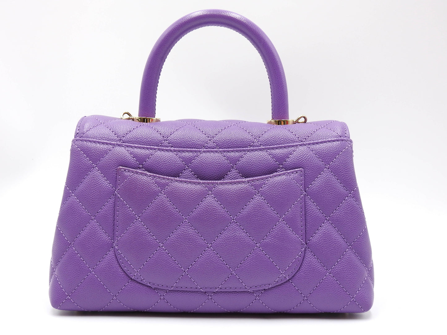 CHANEL Matelasse CoCo Handle Mini XS Shoulder Hand Bag Caviarskin A92990