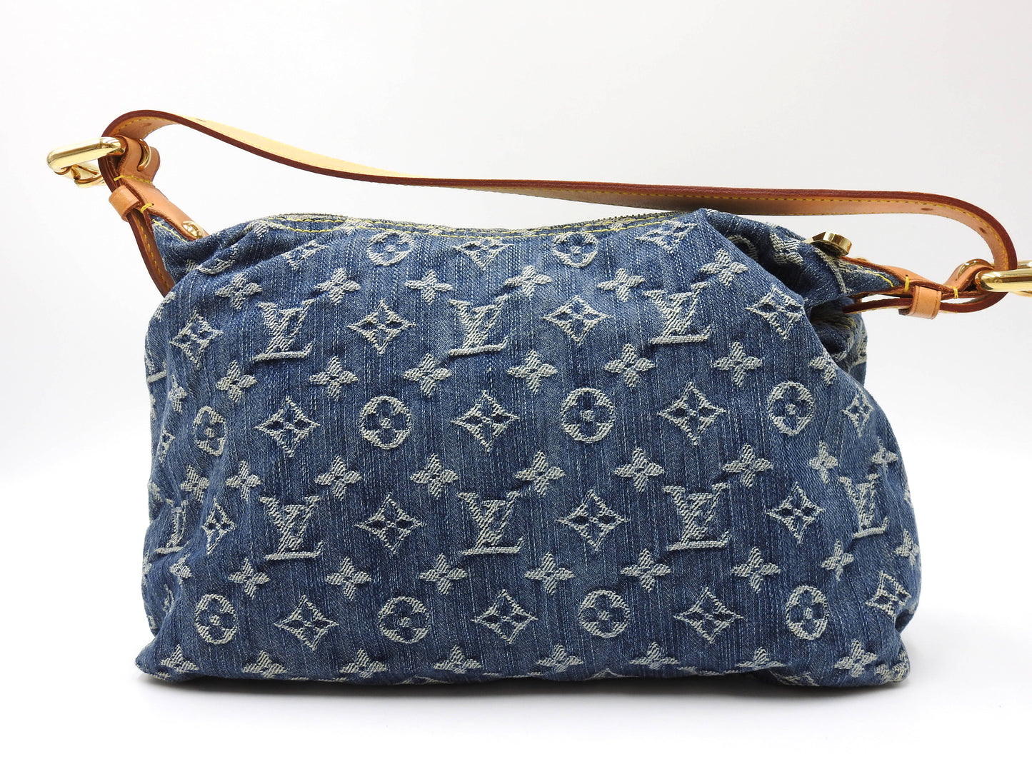 LOUIS VUITTON Baggy PM Monogram Denim Hand Bag Shoulder Bag Blue M95049