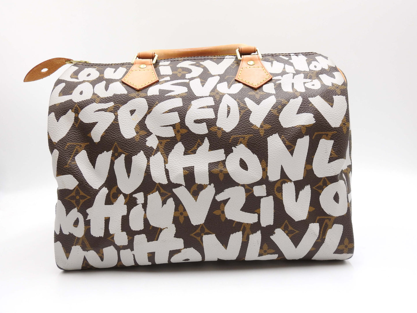 LOUIS VUITTON Monogram Graffiti Speedy 30 Hand Bag Boston Bag White M92195