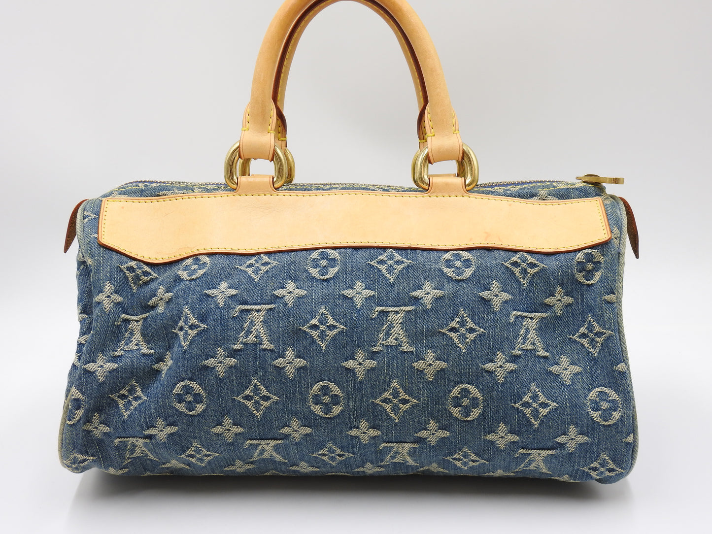 LOUIS VUITTON Monogram Denim Neo Speedy Hand Bag Boston Bag Blue M95019