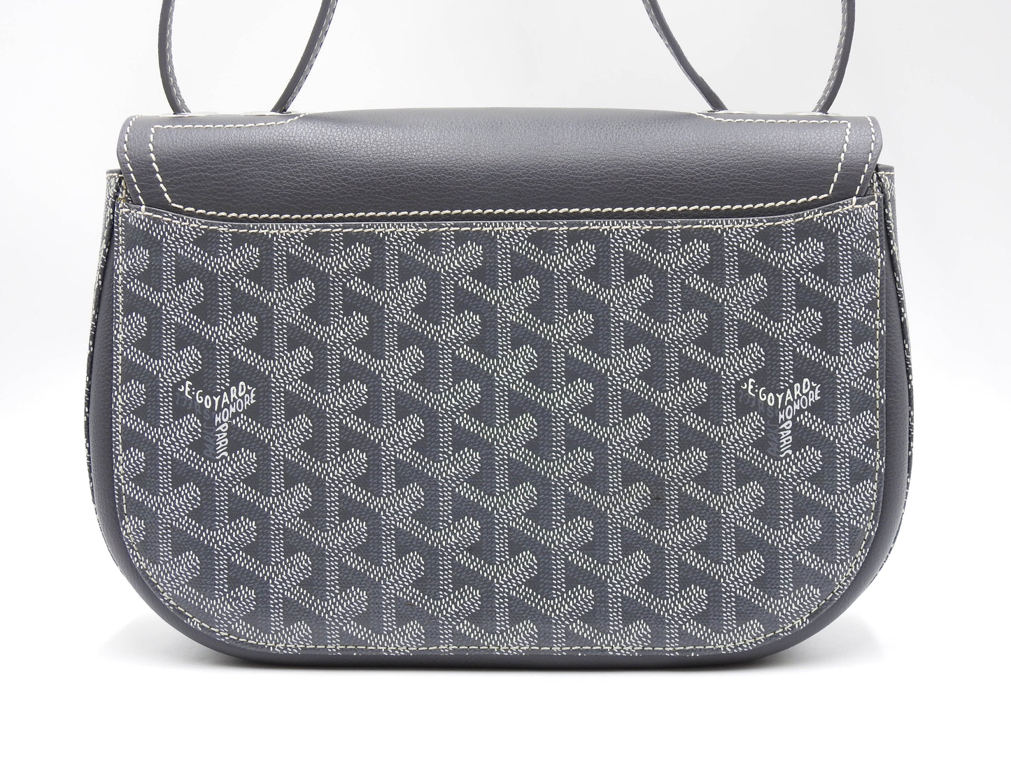 GOYARD Goyardine Sac 233 PM Shoulder Bag PVC Leather Grey Silver