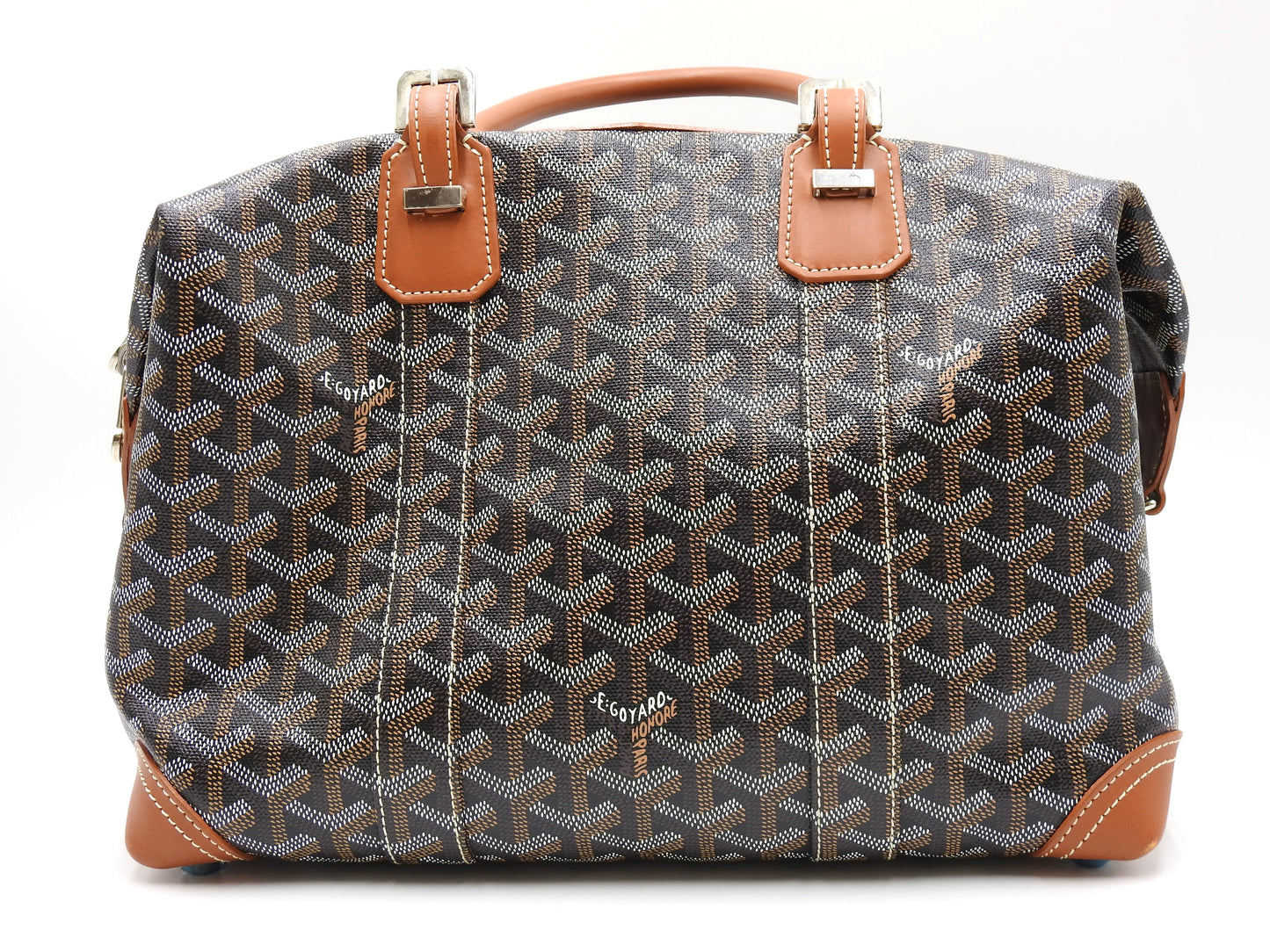 GOYARD Goyardine Boeing 30 2way Shoulder Hand Bag PVC Leather Black Brown