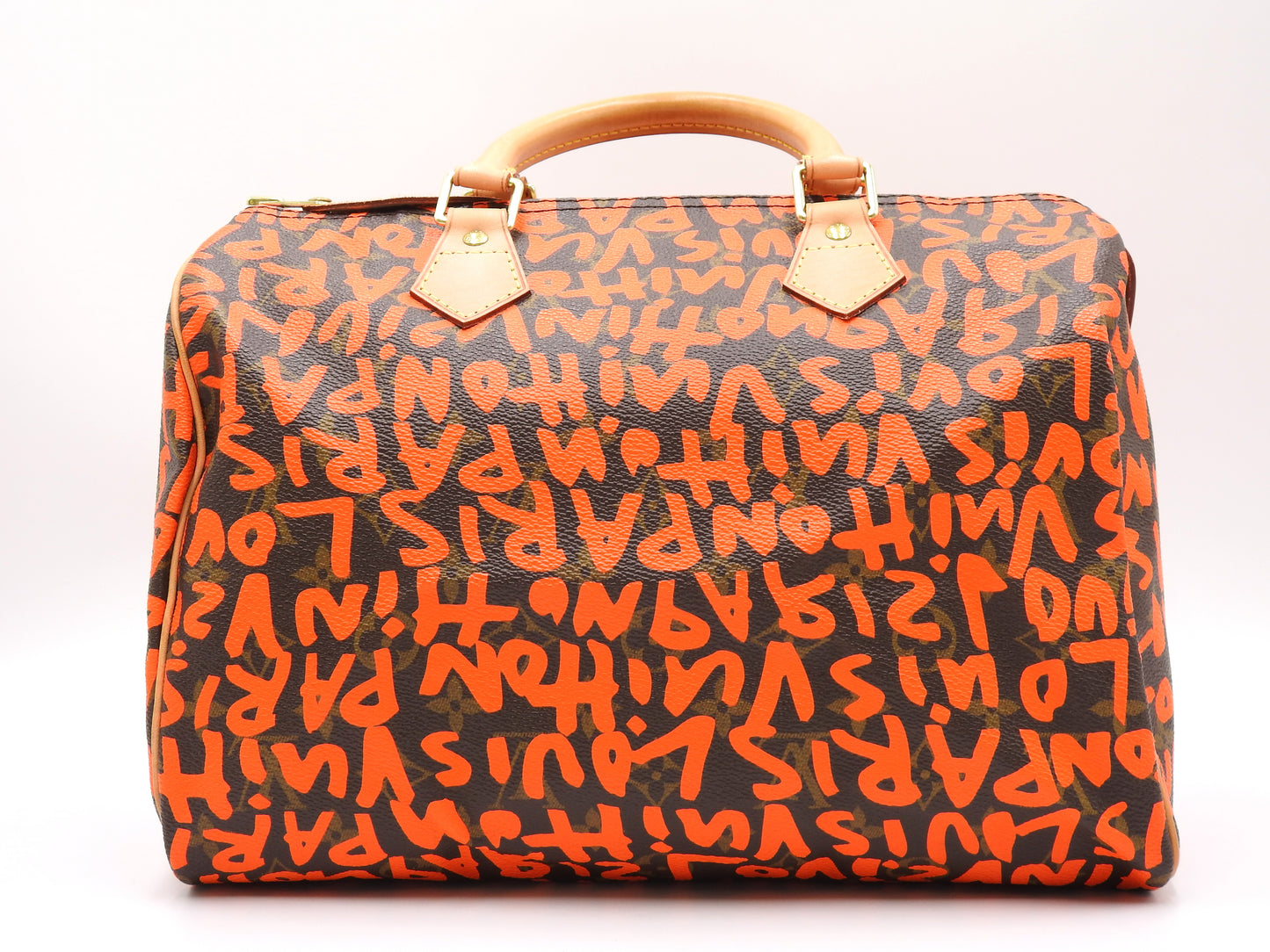 LOUIS VUITTON Monogram Graffiti Speedy 30 Boston Hand Bag Orange M93705
