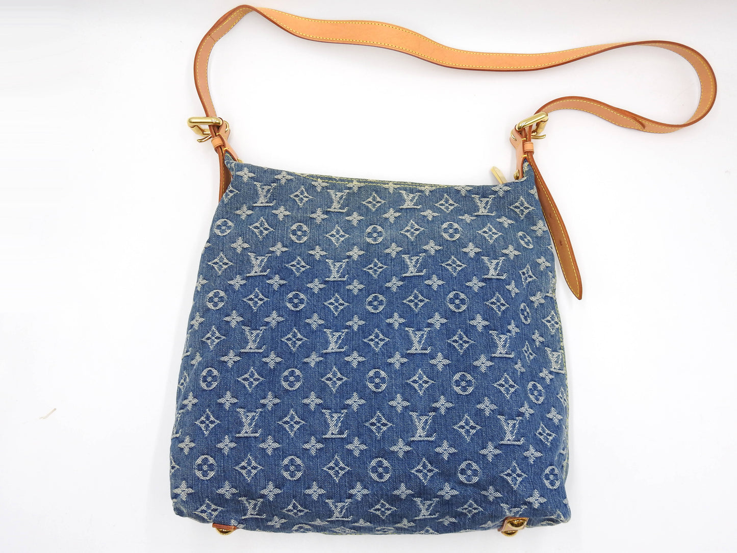 LOUIS VUITTON Baggy GM Monogram Denim Crossbody Shoulder Bag Blue M95048