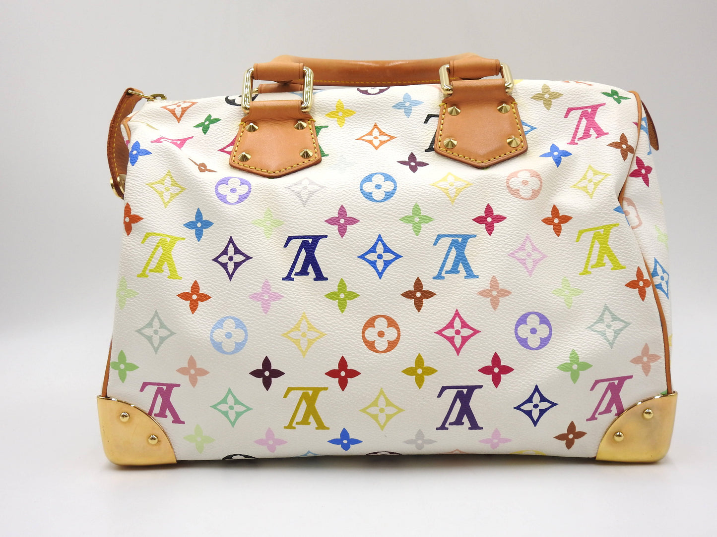LOUIS VUITTON Speedy 30 Boston Hand Bag Multicolor Bron White M92643