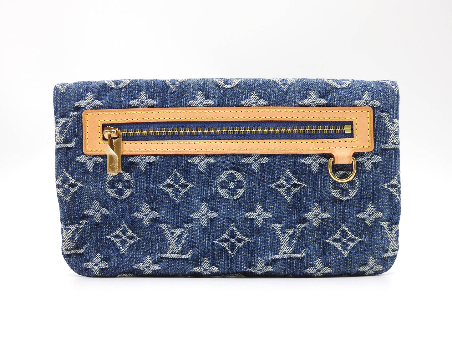LOUIS VUITTON Monogram Denim Pochette Pratt Clutch Second Bag M95007