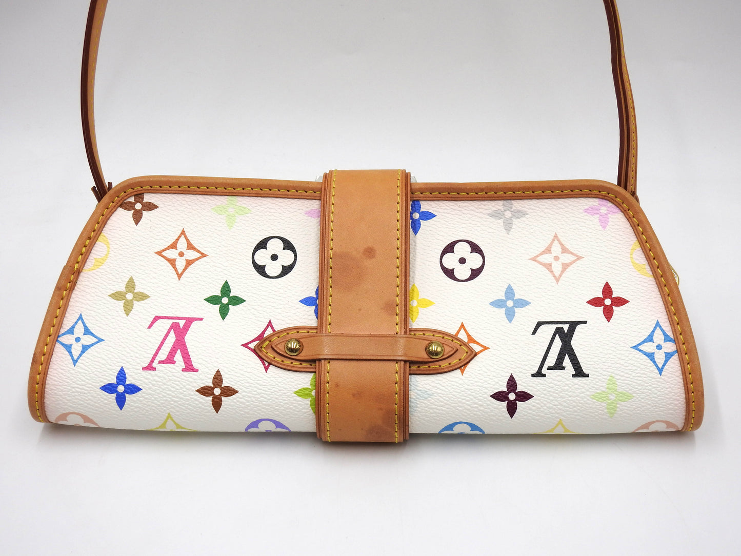 LOUIS VUITTON Shirley Shoulder Bag Monogram Multicolor Bron White M40049