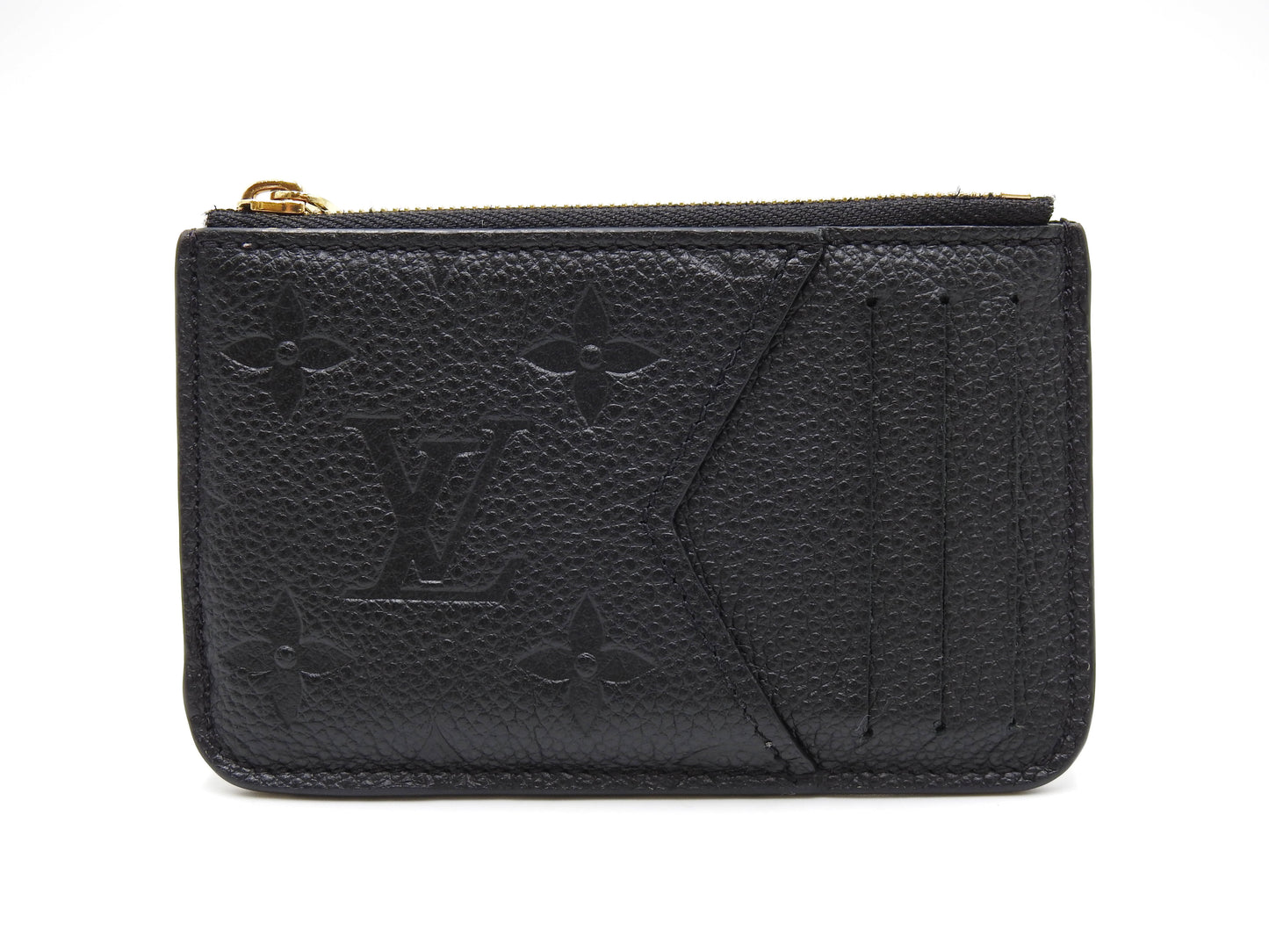 LOUIS VUITTON Monogram Empreinte Romy Card Case Holder Black M81883