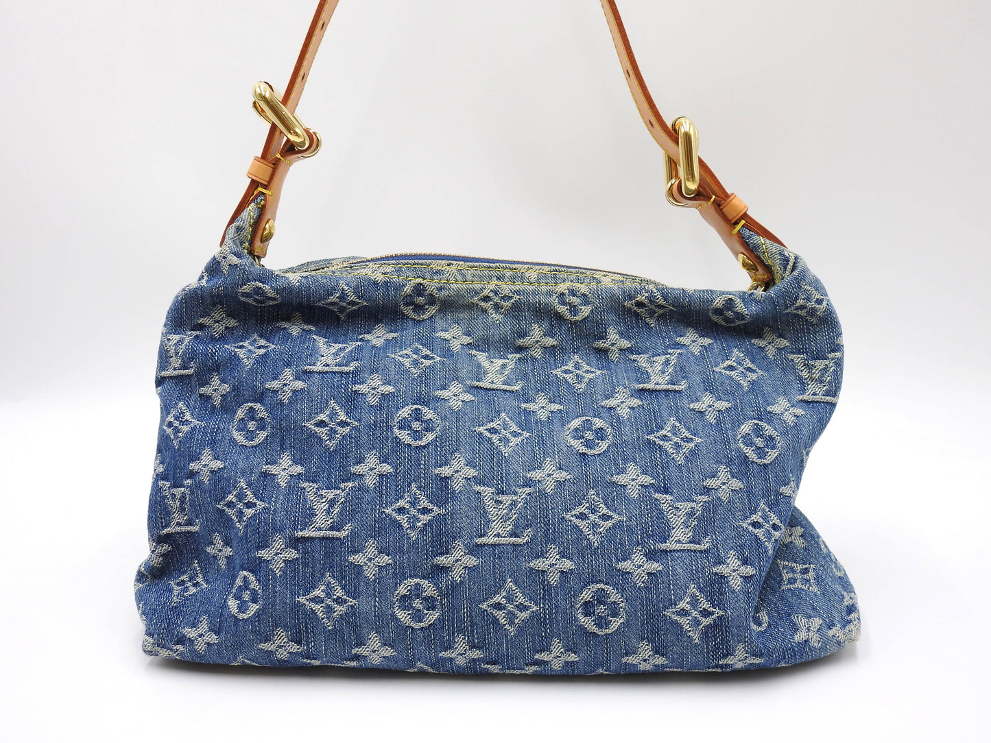 LOUIS VUITTON Baggy PM Monogram Denim Hand Bag Shoulder Bag Blue M95049