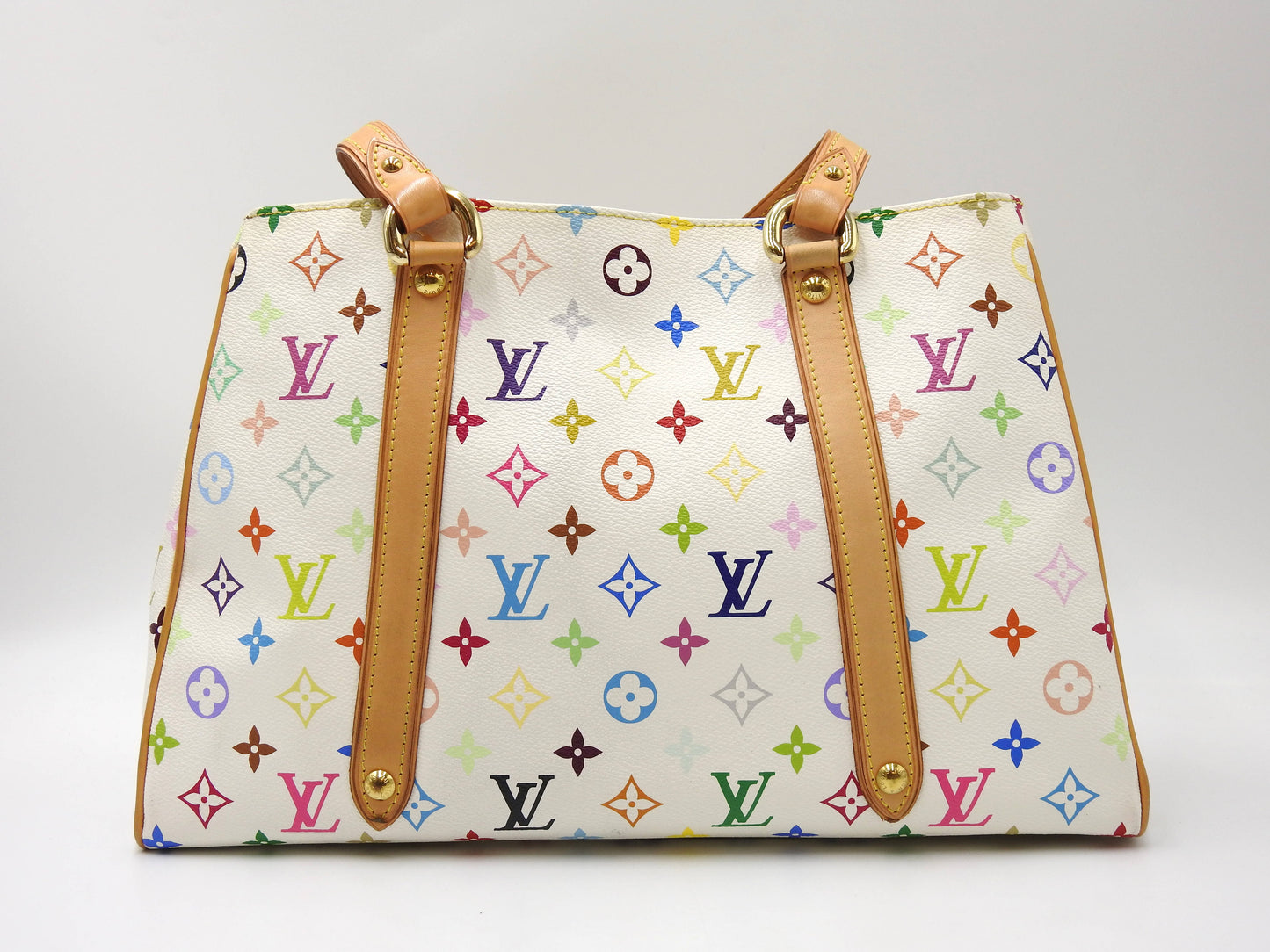 LOUIS VUITTON Aurelia MM Shoulder Tote Bag Multicolor Bron White M40094